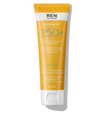 REN Clean Skincare Evercalm Sensitive Support Sunscreen SPF50+ 50ml