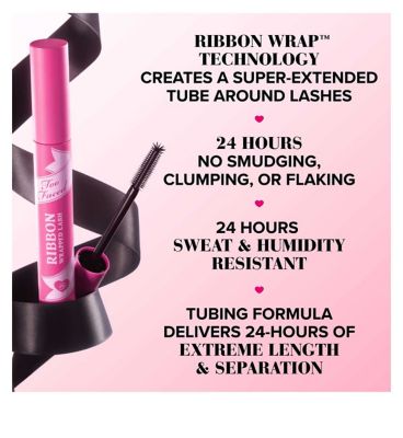 Too Faced Ribbon Wrapped Lash Extreme Length Tubing Mascara Black Travel Size 4.7ml
