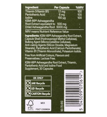 Modern Chemistry Ashwagandha KSM-66 Capsules 30s