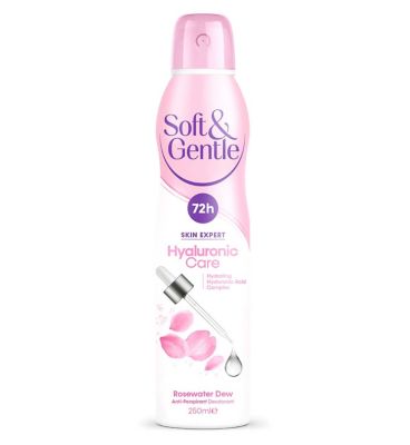 Soft & Gentle Hyaluronic Care 72hr Rose Water Anti-Perspirant Spray 250ml