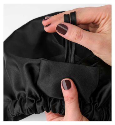Silver Cloud Satin Hair Wrap Black