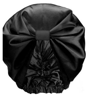 Silver Cloud Satin Hair Wrap Black