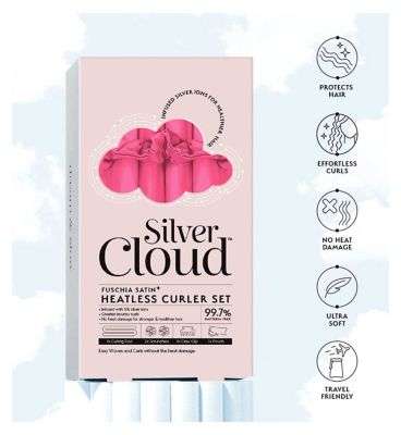 Silver Cloud Fuchsia Heatless Curler and Fuchsia Contour Sleep Mask