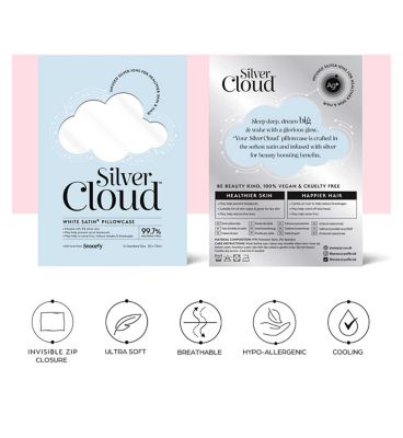 Silver Cloud White Satin Pillowcase Four Pack