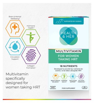 Health & Her Multivitamin for Women Taking Hormone Replacement Therapy (HRT) - 60 Tablets