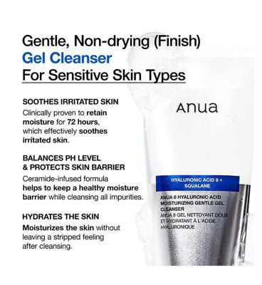 Anua 8 Hyaluronic Acid Moisturising Gentle Gel Cleanser 150ml