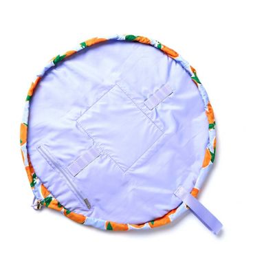 The Flat Lay Co. Drawstring Flat Lay Makeup Bag In Mediterranean Oranges