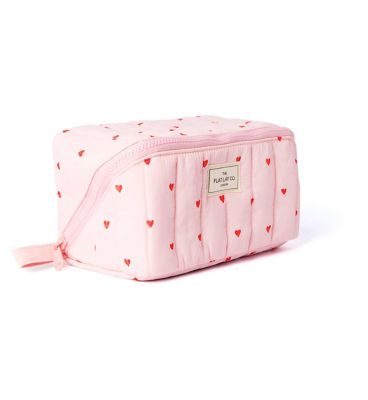 The Flat Lay Co. Marshmallow Flat Lay Makeup Box Bag In Sweet Pink Hearts