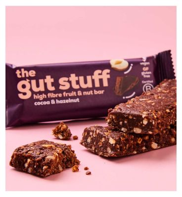 The Gut Stuff Cocoa & Hazelnut High Fibre Fruit & Nut bars 3x35g