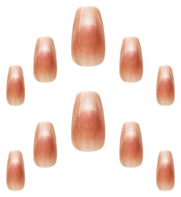 Elegant Touch Gel Waterfall Cateye Crystal Cascades False Nails with glue 24s