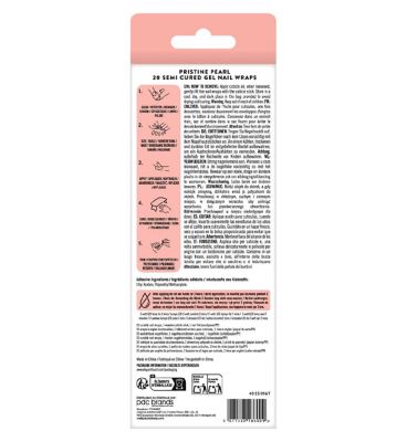 Elegant Touch Semi Cured Gel Nail Wraps Pristine Pearl 20s