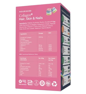 Nourished Collagen + Hair Skin & Nails Nutrient Stacks 30s