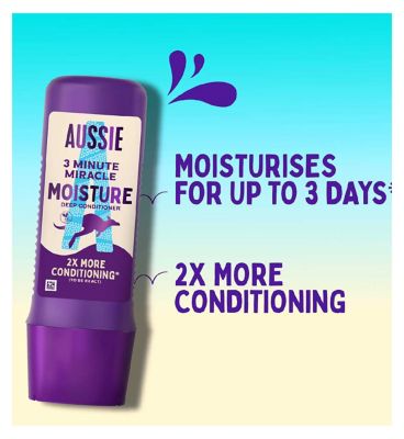 Aussie 3 Minute Miracle Moisture Deep Conditioner 250ml. Hair Treatment to Revive Dry Hair<br/>