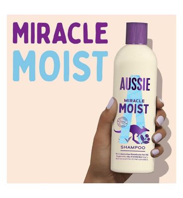Aussie Miracle Moist Shampoo 100ml. Moisture-Quenching Formula to Revive Dry Hair