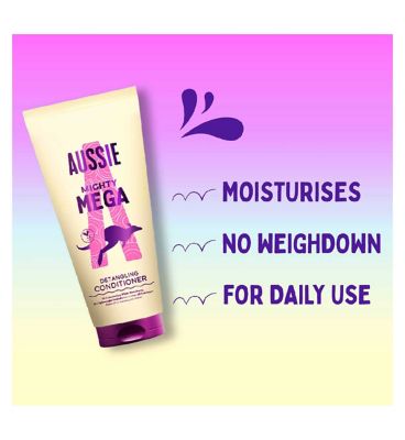 Aussie Mighty Mega Lightweight Conditioner 275ml. Daily Moisturiser for All Hair Types