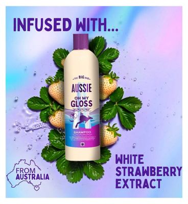 Aussie Oh My Gloss Shampoo 400ml. Deeply Moisturises Dry and Dull Hair. Sulphate Free