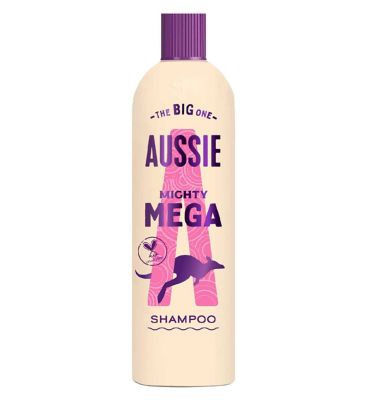 Aussie Mighty Mega Shampoo 400ml. Gently Cleansing Shampoo for Soft and Shiny Hair. Infused with Australian White Strawberry
