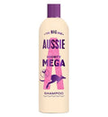 Aussie Mighty Mega Shampoo 400ml. Gently Cleansing Shampoo for Soft and Shiny Hair. Infused with Australian White Strawberry