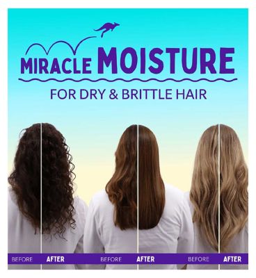 Aussie Miracle Moist Shampoo 400ml. Moisture-Quenching Formula to Revive Dry