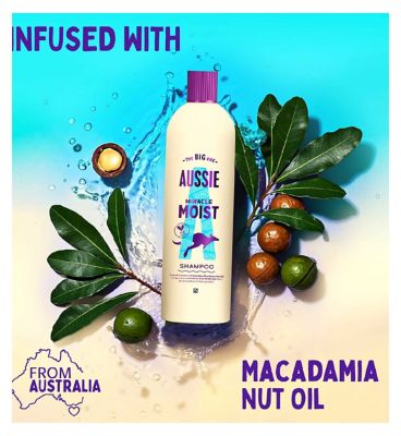 Aussie Miracle Moist Shampoo 400ml. Moisture-Quenching Formula to Revive Dry