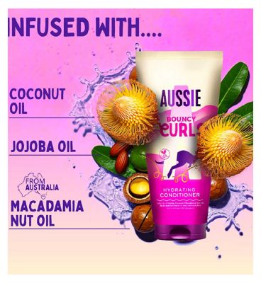 Aussie Bouncy Curls Hydrating Conditioner 275ml. Moisturise Boost for Wavy and Curly Hair
