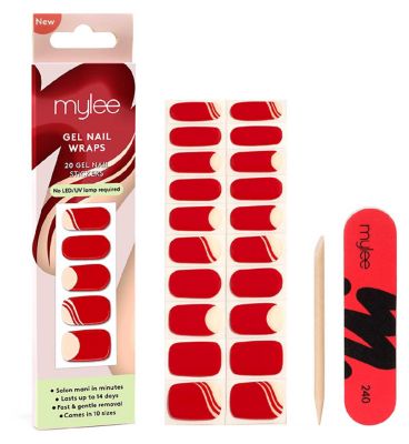 Mylee Gel Nail Wraps Lady In Red x20 Wraps
