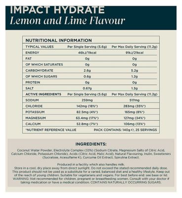 Myprotein Impact Hydrate Lemon and Lime, 25 Servings