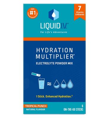 Liquid I.V. Hydration Multiplier Electrolyte Powder Mix Tropical Punch 6 Sachets