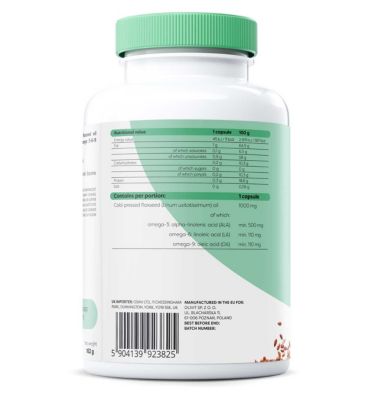Osavi Omega 3-6-9 Flaxseed Oil 1000mg Softgels - 120 Servings