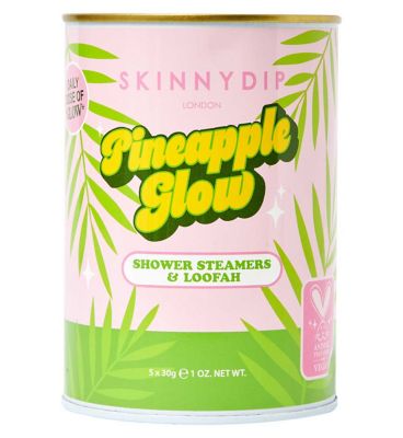 Skinnydip London Pineapple Shower Steamers and Loofah Tin Set
