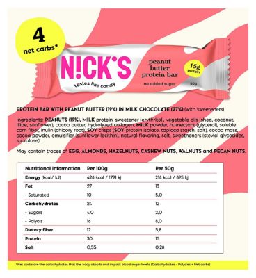 Nick's Protein Bar Peanut Butter 50g