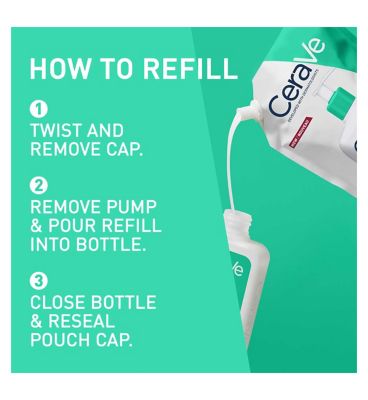 CeraVe Foaming Cleanser Refill Pouch with Niacinamide for Normal to Oily Skin 473ml