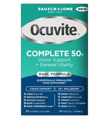 Bausch + Lomb Ocuvite 50+, Vision Support and General Vitality - 60 Capsules