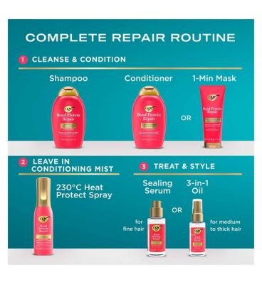 OGX Bond Protein Repair 230°C Heat Protect Spray & Leave-in Conditioning Mist Multi-Tasker Spray