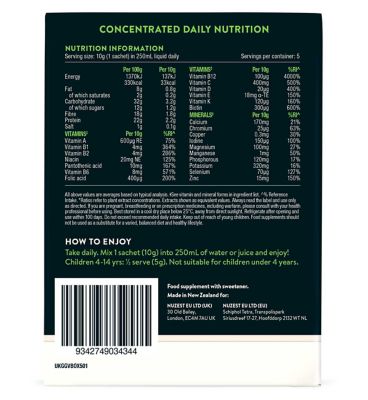NUZEST Good Green Vitality Multinutrient Greens Powder 10g 5s