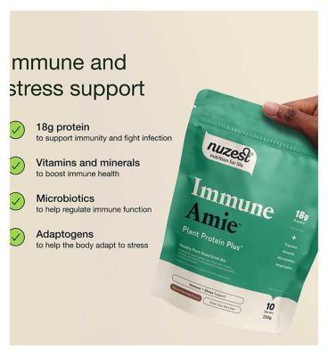Nuzest Protein Plus Immune Amie Chocolate European Pea Protein Powder 250g