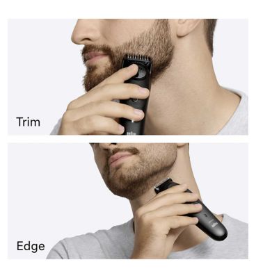 Braun Beard Trimmer Series 5, +2 Styling Tools, 20 Lengths, Sharp Blade, BT5500, Black