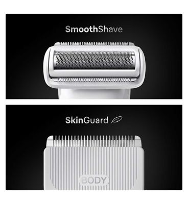 Braun Body Groomer Series 7, +6 Grooming Tools, Trim & Shave, Waterproof, BG7550, Grey