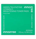 Innisfree Green Tea Enzyme Vitamin C Brightening Toner Pads 2.8ml 60s