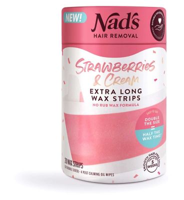 Nad's Strawberries & Cream Extra Long Wax Strips 20ct