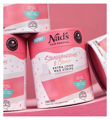 Nad's Strawberries & Cream Extra Long Wax Strips 20ct