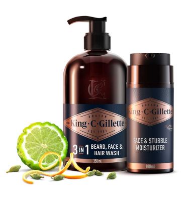 King C Gillette Face Wash & Moisture Bundle