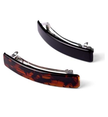 Boots Barrettes Mixed Tort Black 2 Singles