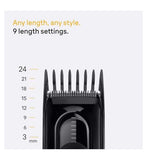 Braun Hair Clipper Series 5, +2 Styling Tools, Lifetime Sharp Blade, 9 Lengths, HC5510, Black