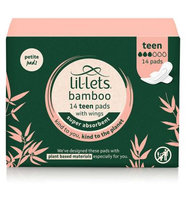 Lil-Lets Bamboo Teen Pads with Wings Pack 14s
