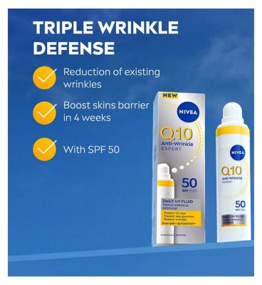 NIVEA Q10 Anti-Wrinkle Expert Daily UV Face Fluid SPF50 40ml
