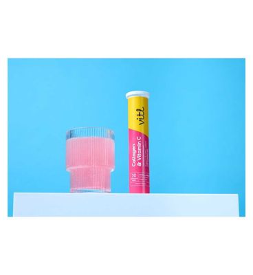 Vitl Collagen & Vitamin C Effervescent Tablets Peach 20s
