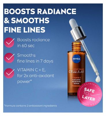 NIVEA Cellular Expert Filler Vitamin C Radiance Renewing Face Serum 30ml<br/>