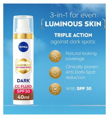 NIVEA Luminous630 CC Face Fluid 3in1 Dark SPF30 40ml