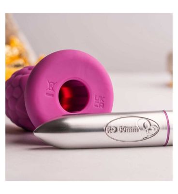 Rocks Off Ass-Berries Raspberry 7 Function Textured Sensory Beginner's Battery Butt Plug